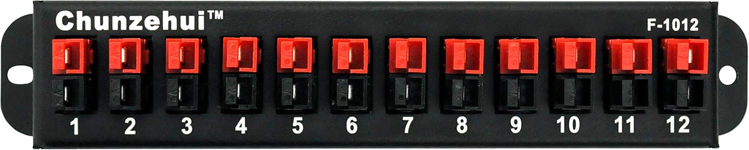 Chunzehui F-1012 12-Position 45A Power Pole Distribution Block Module, Connector Power Splitter Distributor Source Strip. Pack of 2