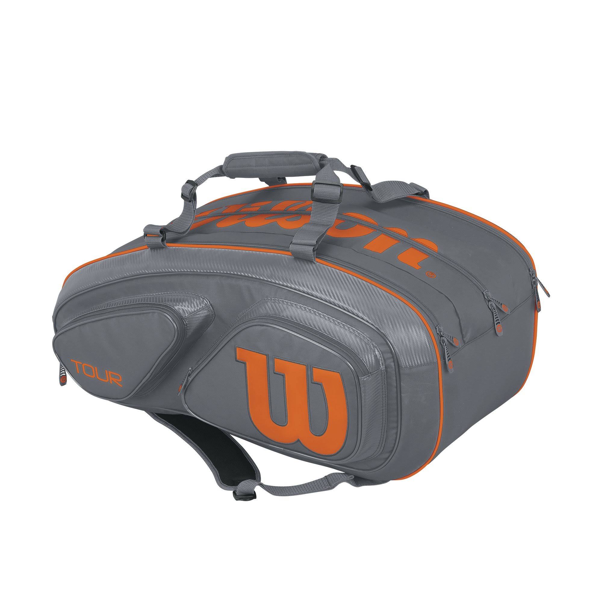 Wilson Tour V 15 Pack Tennis Bag (Grey/Orange)