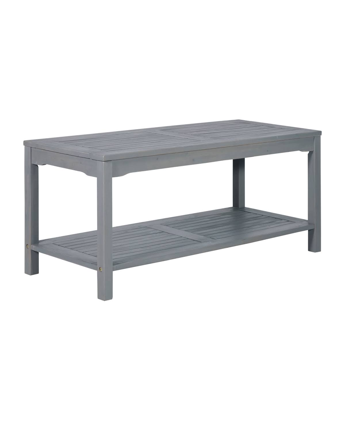Walker Edison Acacia Wood Patio Coffee Table - Gray