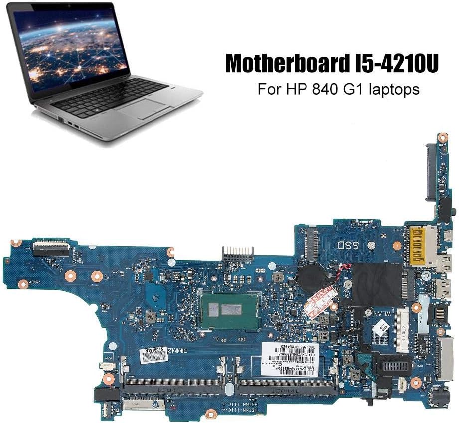 Bindpo Motherboard for Laptop, I5-4210U CPU Notebook Processor Professional Teardown Motherboard Laptop Accessory PC Parts, for HP 840 G1