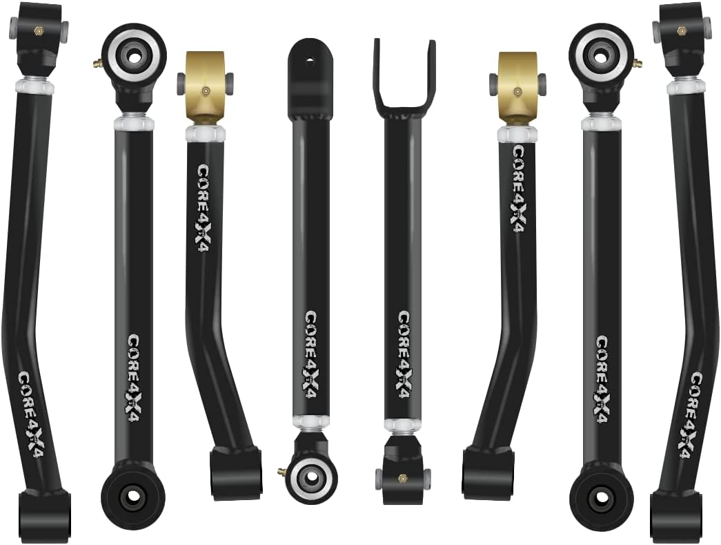 CORE 4X4 Adjustable Control Arms Tier 2 - Complete Set - Color: Black (Fits Jeep Wrangler JK/JKU 2007-2018)