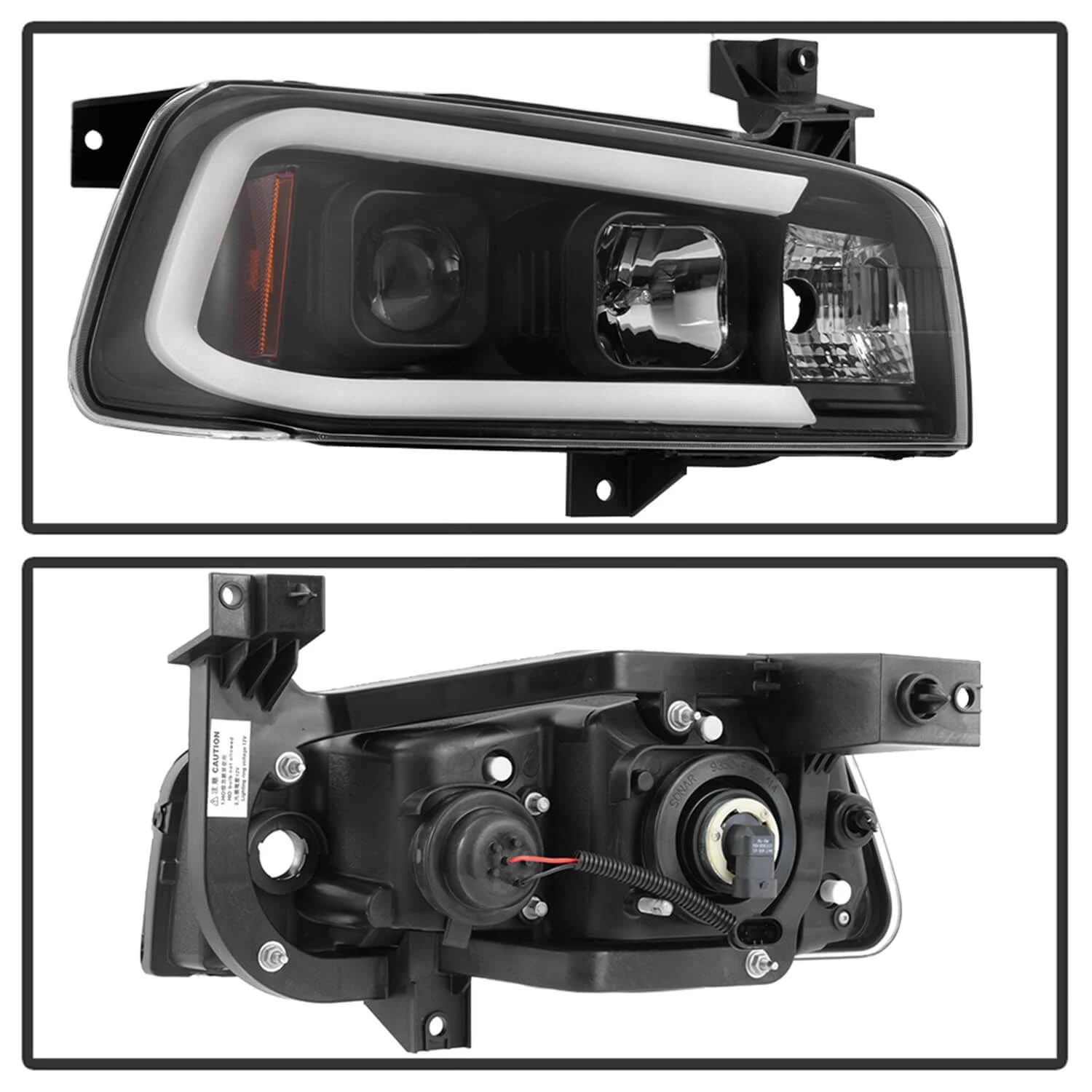 2006-2010 Dodge Charger Spyder Projector Headlights Black 5085245