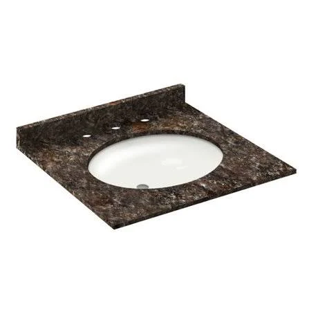 LessCare Vanity Top with Back Splash - Finish: Tan Brown