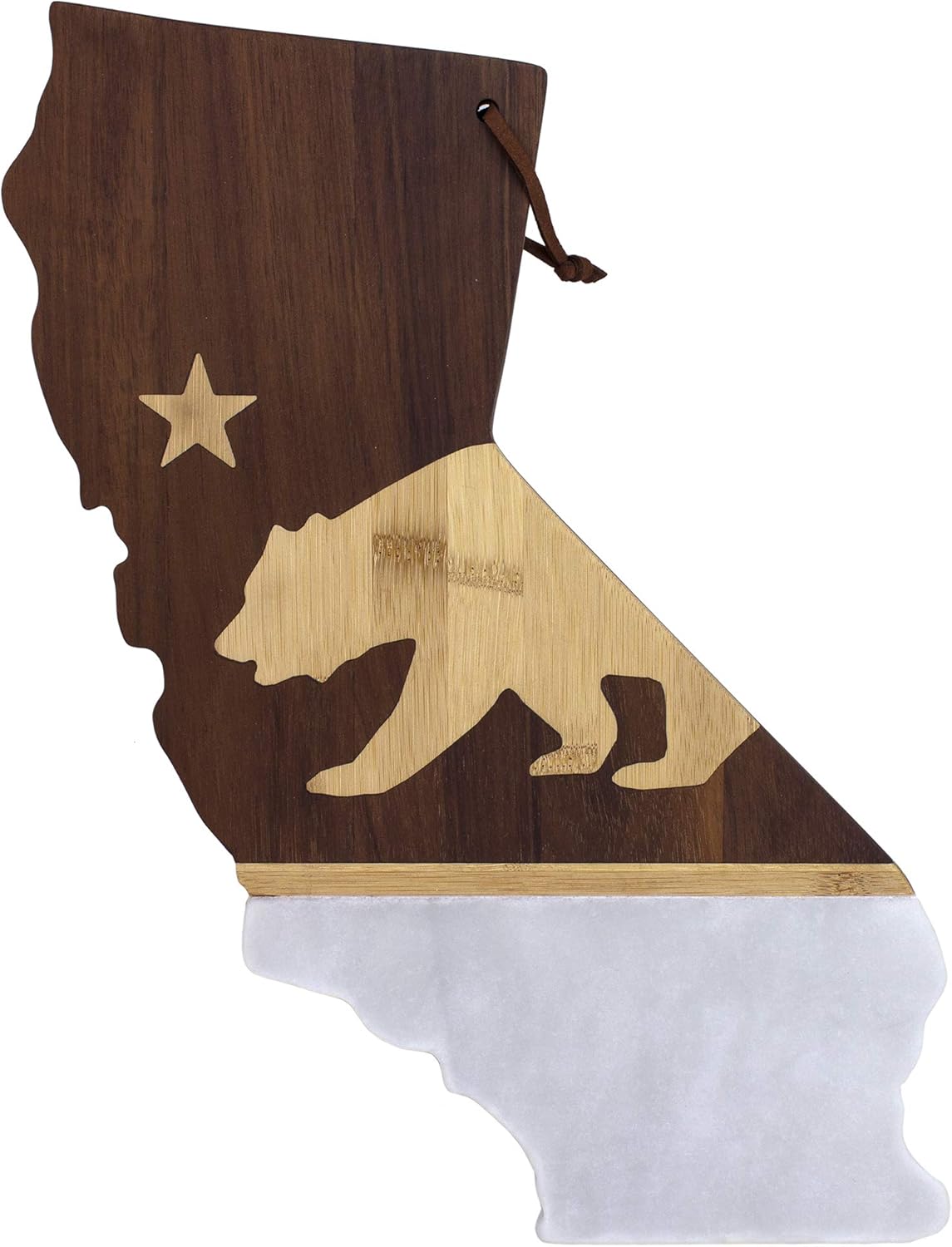 Totally Bamboo Rock & Branch Series California Republic State Shaped Serving Board, 14-1/4
