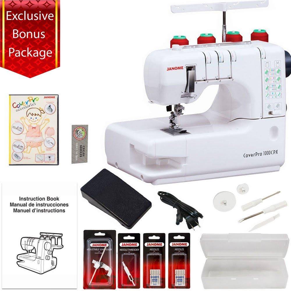 Janome Cover Pro 1000CPX Coverstitch Machine with Exclusive Bonus Bundle