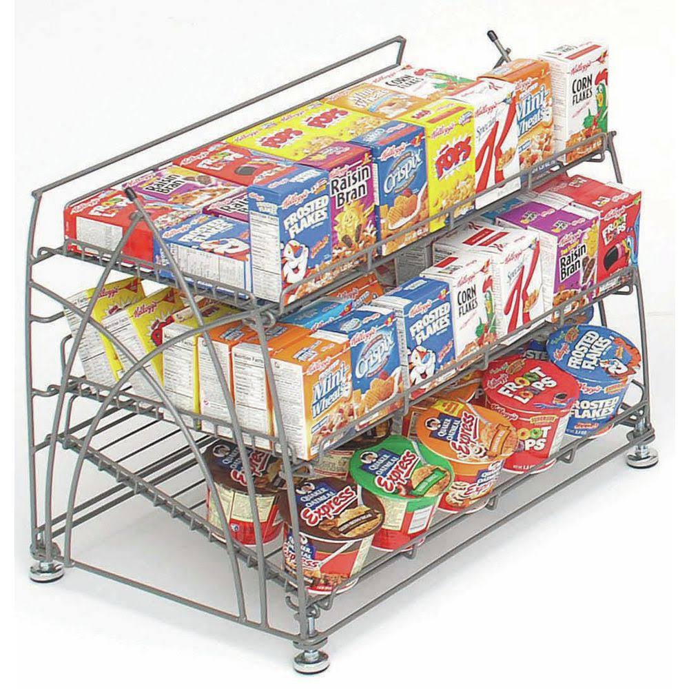 Hubert ARCtistic Collection Flint Metal 3-Shelf Countertop Display Rack - 22 3/4 inchl x 15 3/8 inchw x 18 7/8 inchh, Black