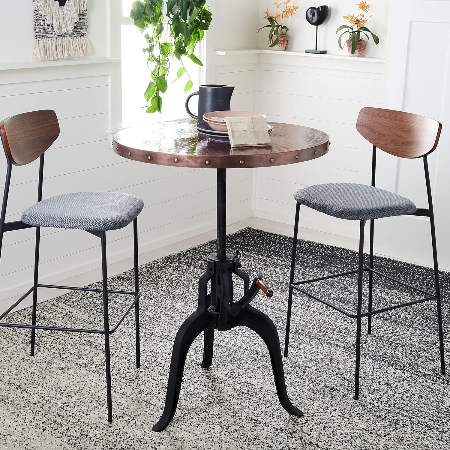 Safavieh Home Collection Nesta Black + Copper Crank Table