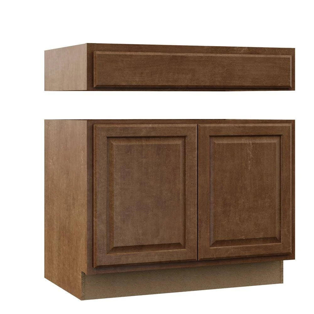 Hampton Bay 2478138 Hampton Assembled 36x34.5x24 in. Accessible ADA Sink Base Kitchen Cabinet in Cognac