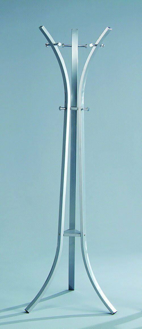 Kings Brand Silver / Chrome Finish Metal Coat Rack with Hat Stand