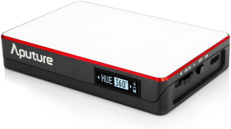 Aputure Amaran AL-MC RGBWW On Camera Video Light, CRI/TLCI 96+, Temperature 3200K-6500K, HSI Mode,Support Magnetic Attraction and App with USB-C PD and Wireless Charging