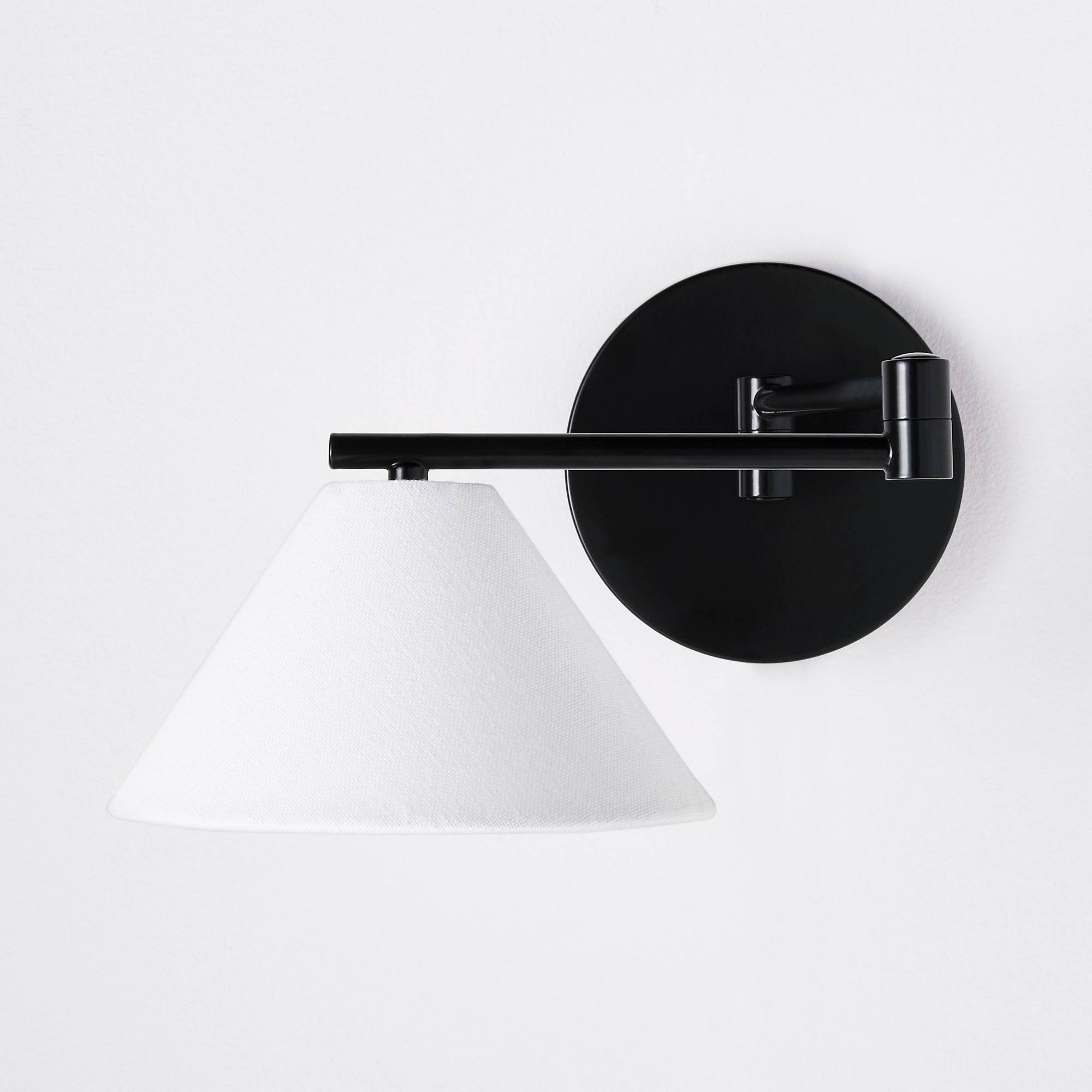 Metal Downbridge Shaded Sconce Wall Light Black 79503378