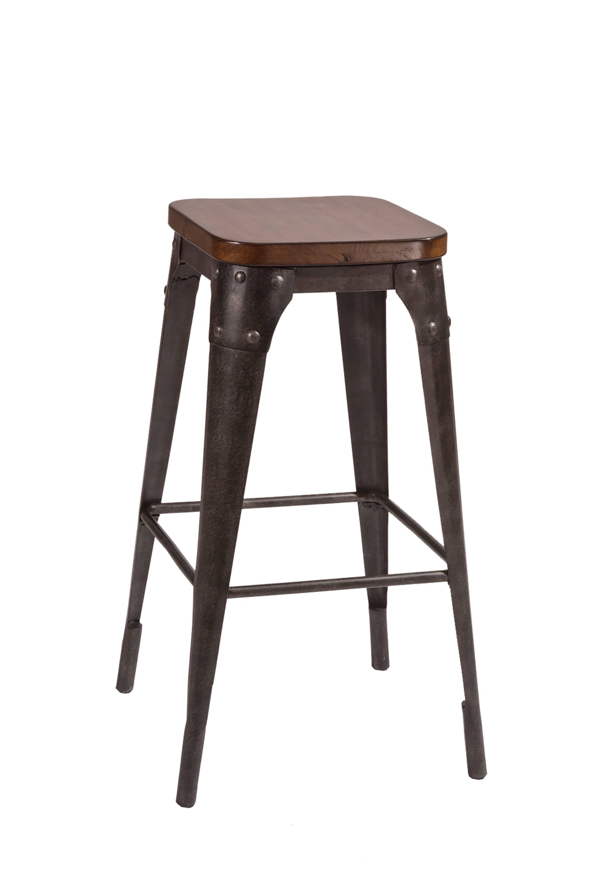 Hillsdale Morris 26x22 Bar Stool, Oak/Black