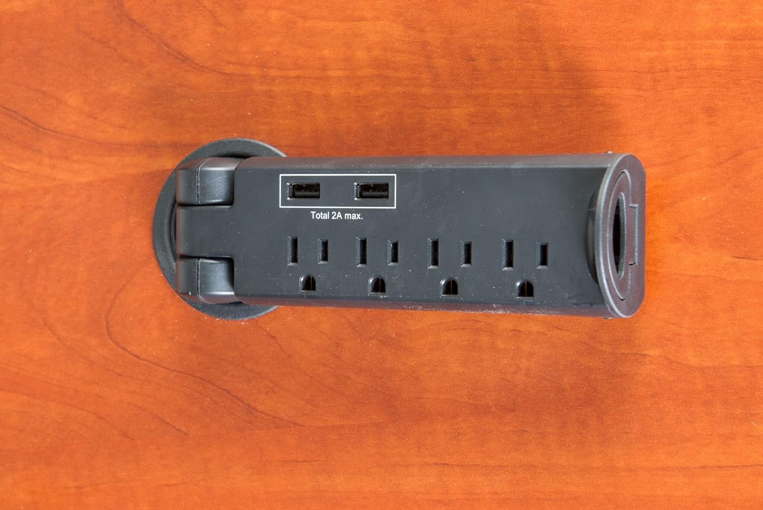 Office Desktop Pull-Up Power Module Grommet with Surge Protector and USB, AC-POW-CAB1 Pack of 2