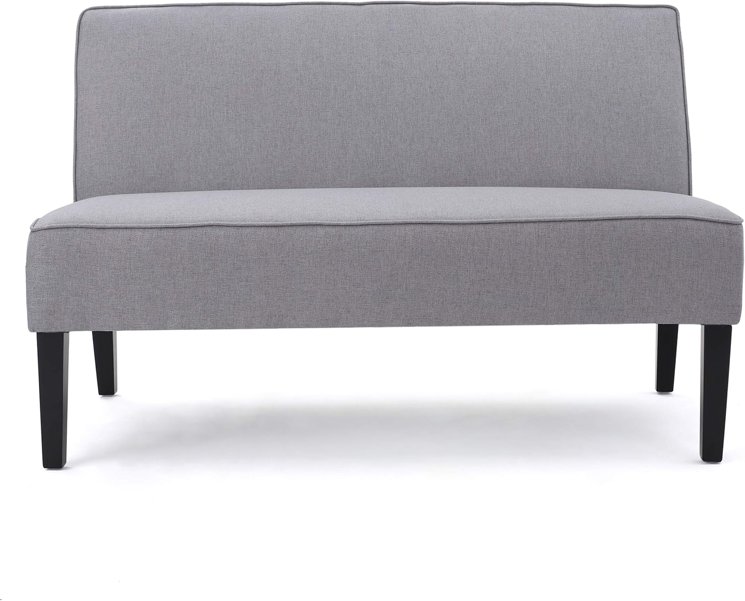 GDFStudio Christopher Knight Home Dejon Modern Fabric Loveseat, Light Gray, Matte Black