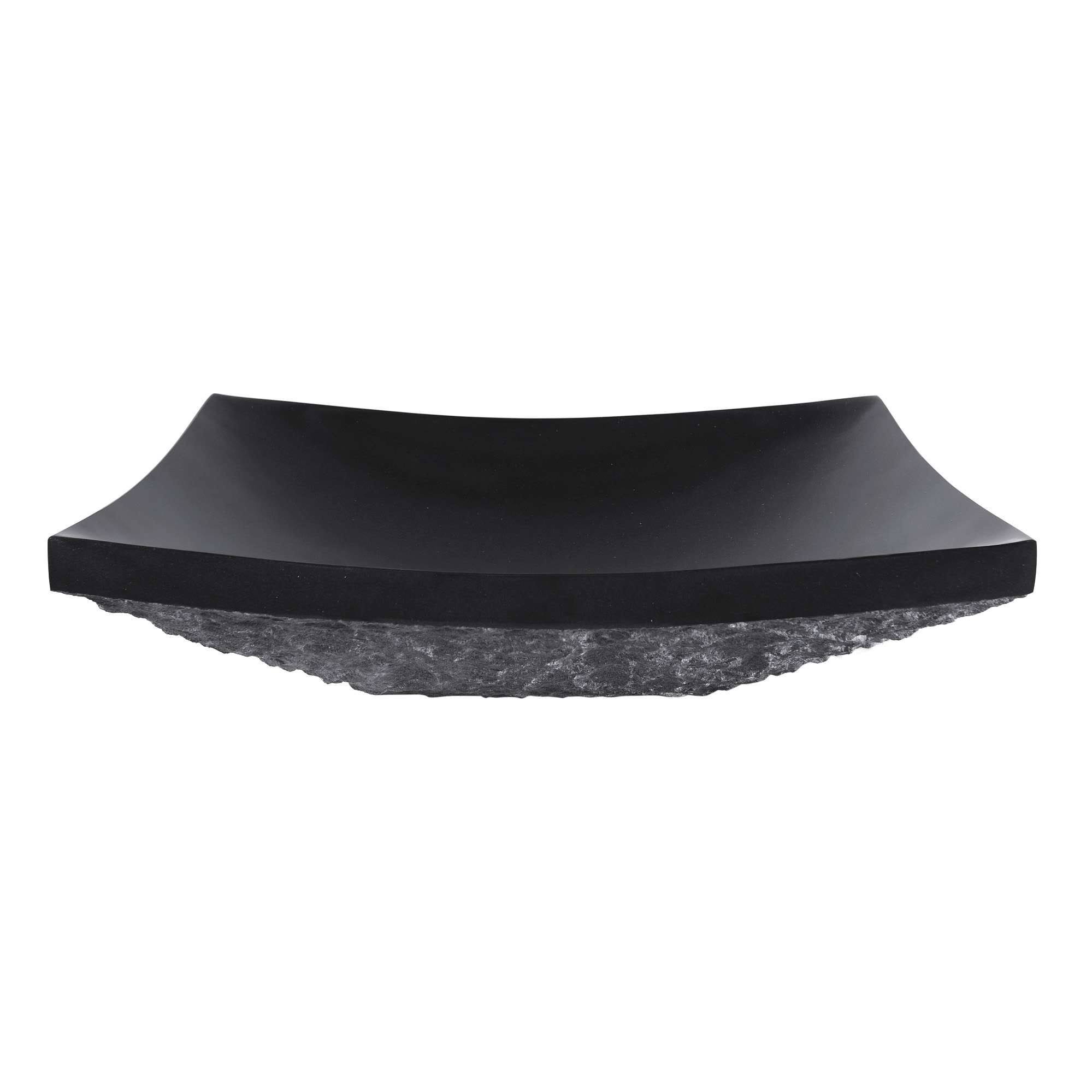 Avanity Rectangular Stone Vessel Sink Rough Black Granite, SVE510RBK