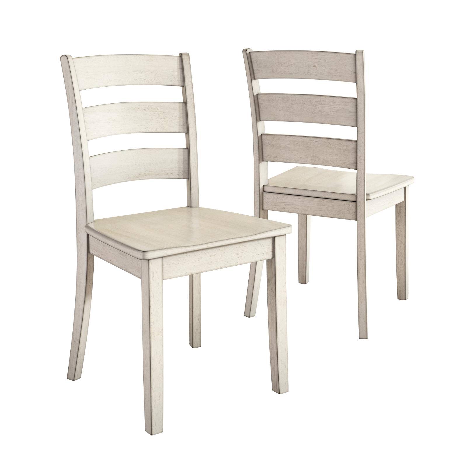 Lexington Ladder Back Dining Chair, Set of 2, Multiple Colors, White