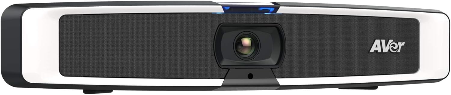 AVer VB130 4K Videobar with Built-in Adjustable Fill Light - Compact Conference Room Camera for Virtual Video Conferencing - with Microphone and Speakers - Dual FOV - Mountable Professional Webcam