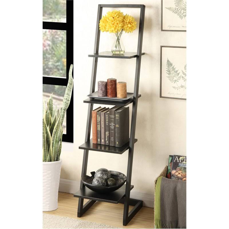 Scranton u0026 Co 4 Shelf Ladder Bookcase in Black - SC-1473369
