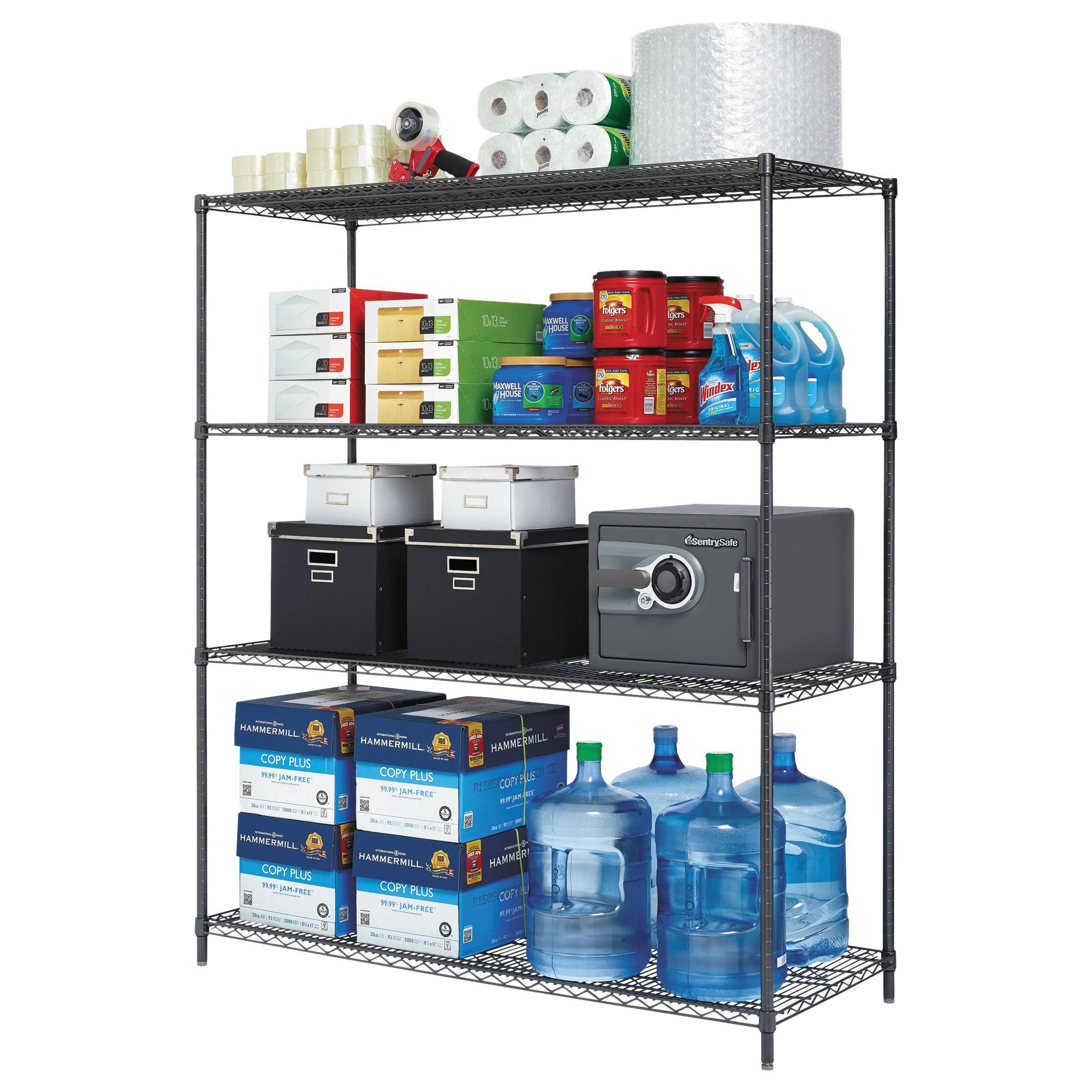 Alera All-Purpose Wire Shelving Starter Kit 4-Shelf 60 x 24 x 72 Black Anthracite
