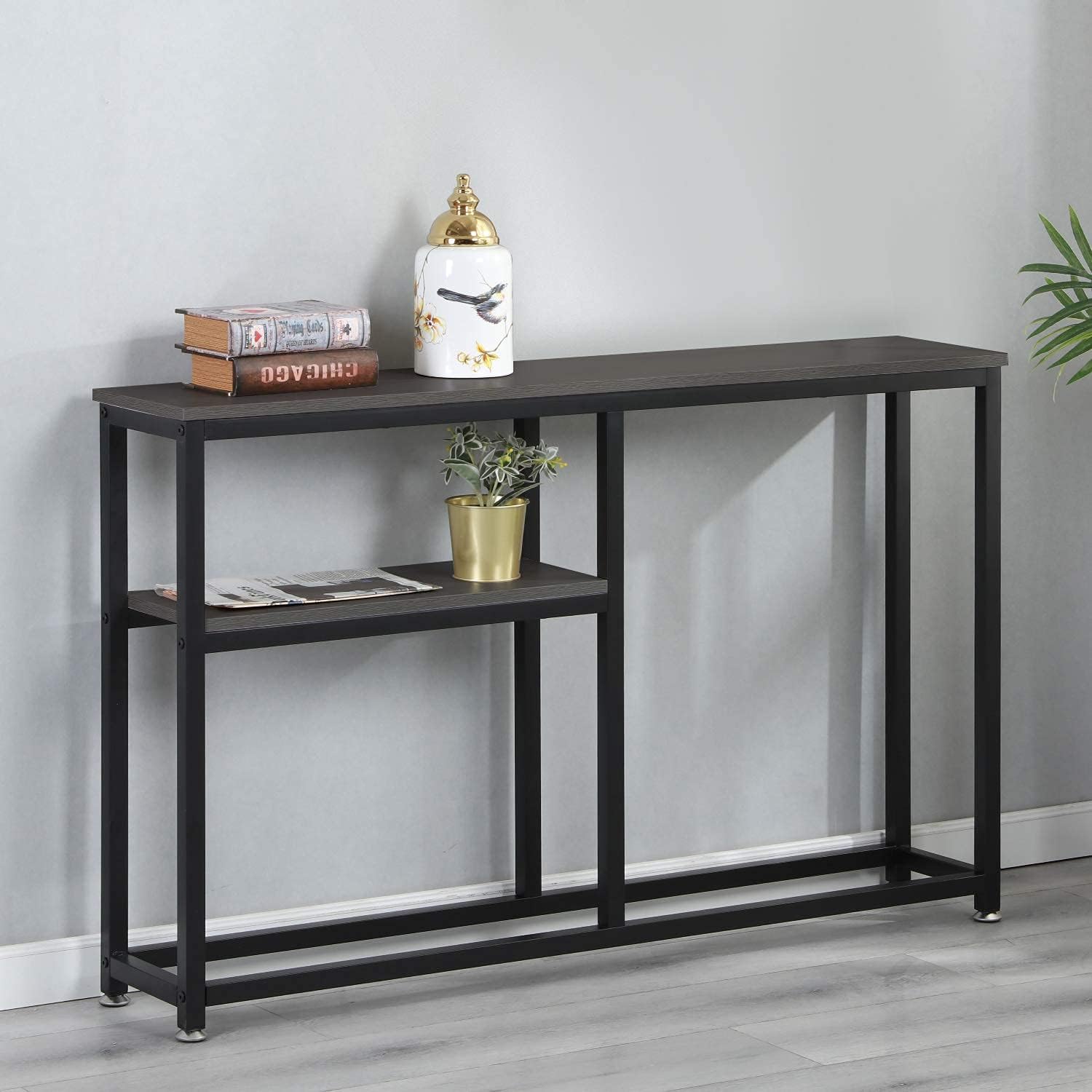 sogesfurniture Entryway Console Sofa Couch Table Sofa Table Console Table for Entryway Accent Wall Table with Shelf for Living Room, Gray BHUS-DX-122