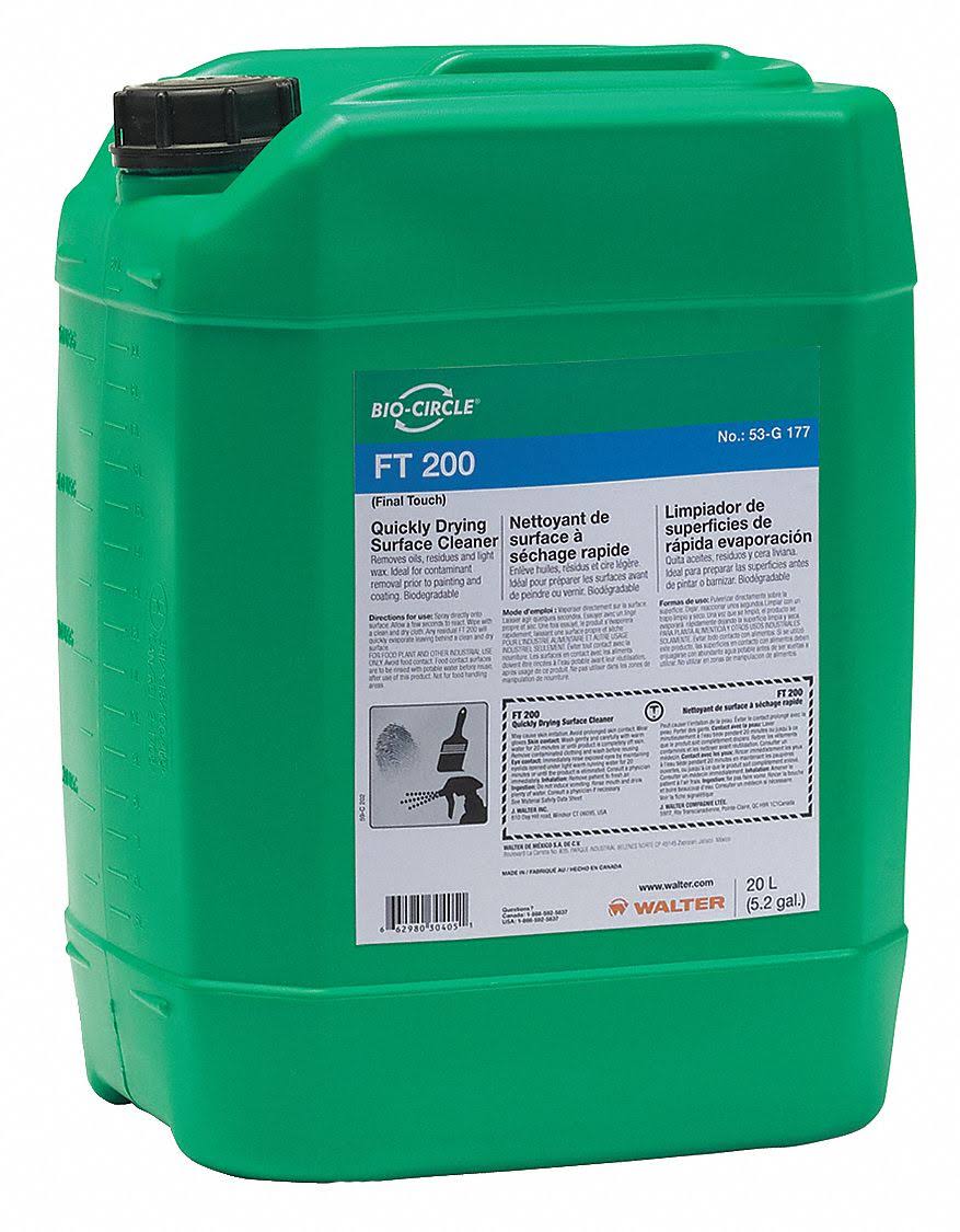 Bio-Circle 53G177 Fast Drying Surface Cleaner,5.3Gal,clear