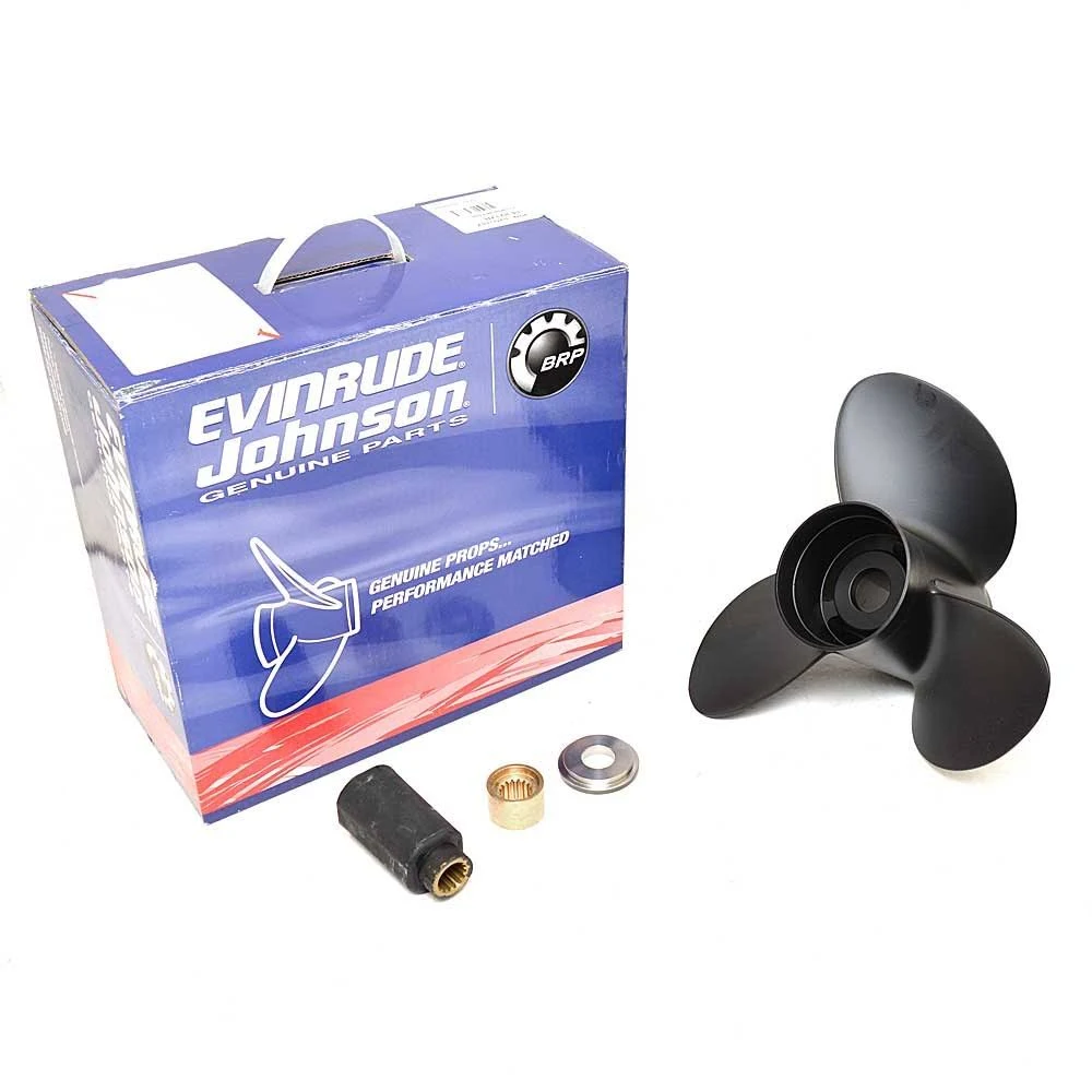 Evinrude Johnson Boat PROPELLER 765186 | RH 15 x 15 P Aluminum Black