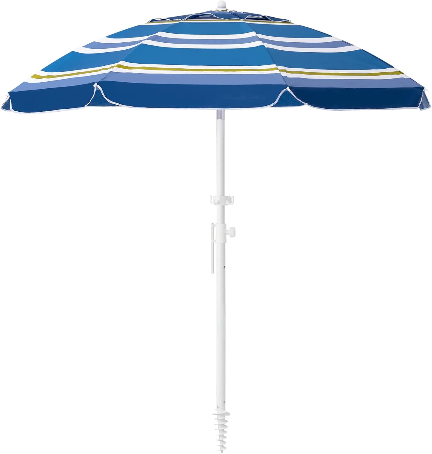 Bumblr 6.5ft Beach Umbrella with Sand Anchor & Tilt Mechanism Heavy Duty Outdoor Sunshade Portable Umbrella with Carry Bag Wind Resistant UV Protection for Sand Beach Garden Outdoor, Orange