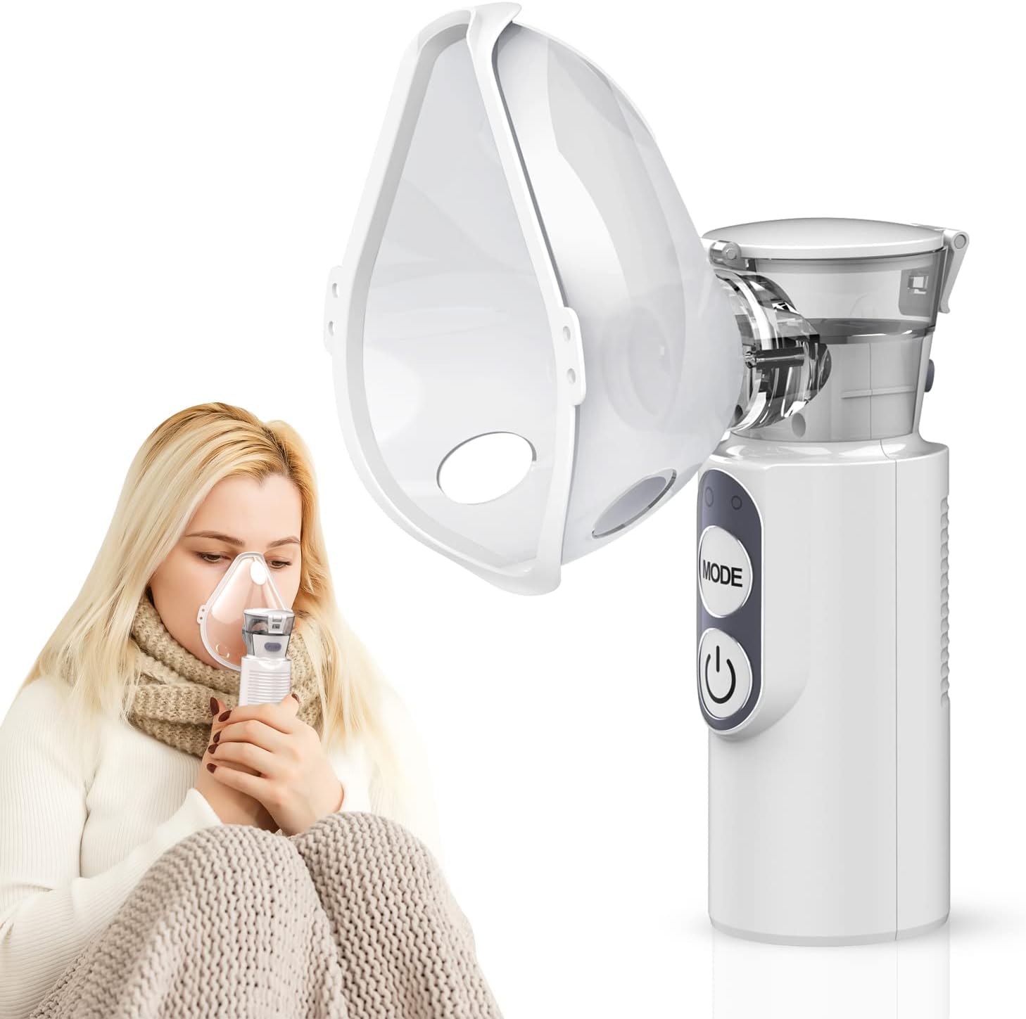 Portable Handheld Nebulizer, Cool Mist Steam Inhalers for Breathing Problems, Mini Nebulizer Machine for Kids Adults for Travel or Home Use