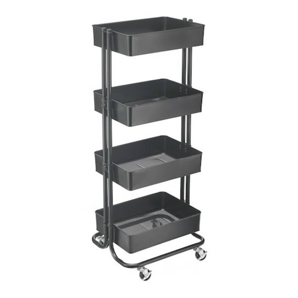 Simply Tidy Black Lexington 4-Tier Rolling Cart - Each 10659198