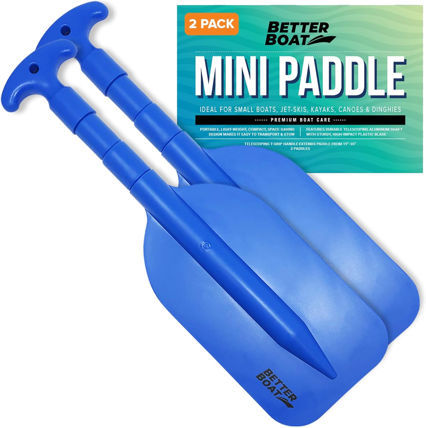 Boat Paddle Telescoping Plastic Collapsible Oar Kayak Jet Ski Tube Rafting and Miniature Mini Canoe Paddles Small Tubing Floats Oars Row and Safety Boat Accessories for Kids and Adults Pack of 2