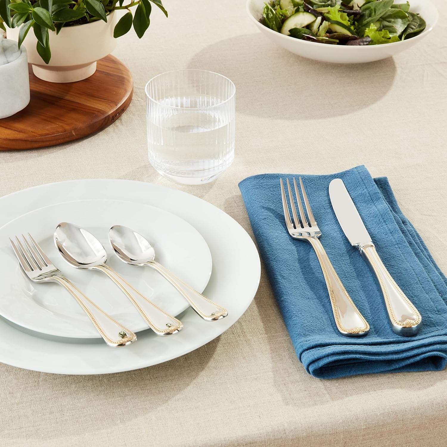 Lenox 5-Piece Vintage Jewel Gold Place Setting , Silver -