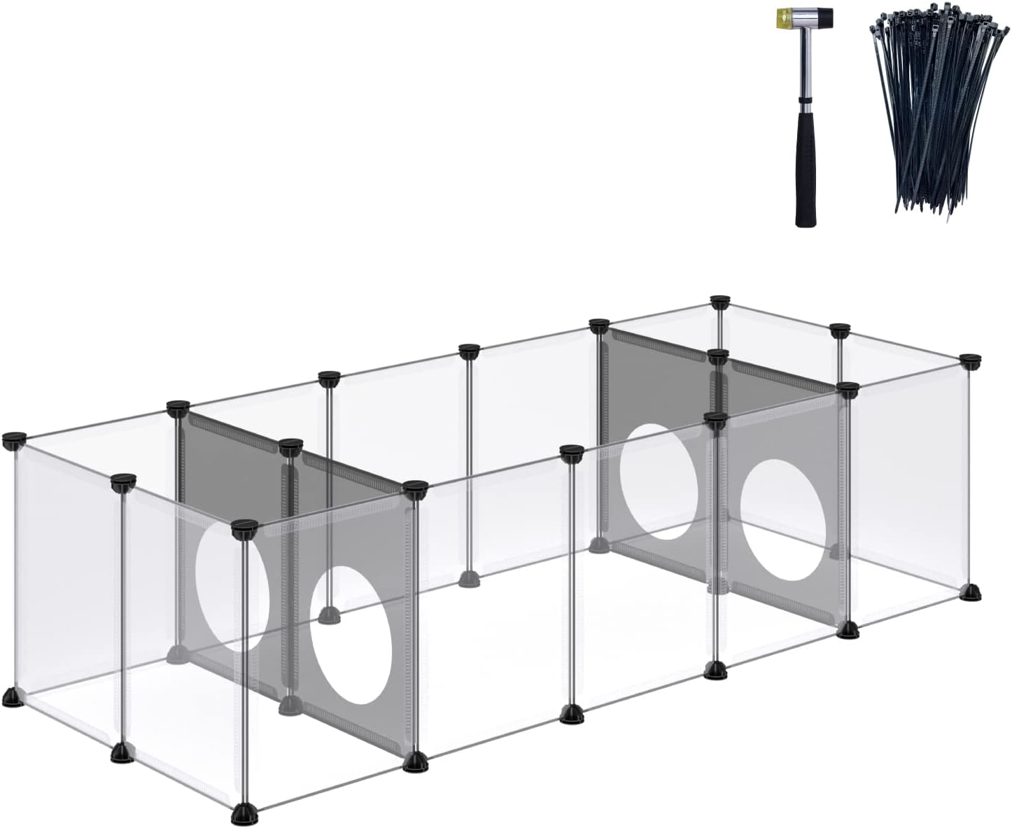 DINMO C&C Cage, Small Animal Playpen, Guinea Pig Fence, Interesting Game Hole Series for Small Pet, Rabbits, Bunnies, Puppy Pack of 2