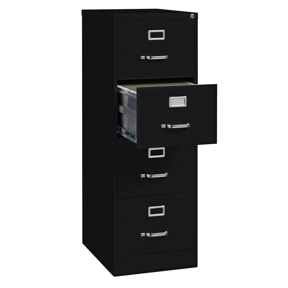 Hirsh 25 in Deep 4 Drawer Vertical Legal File Cabinet in Black - 17549