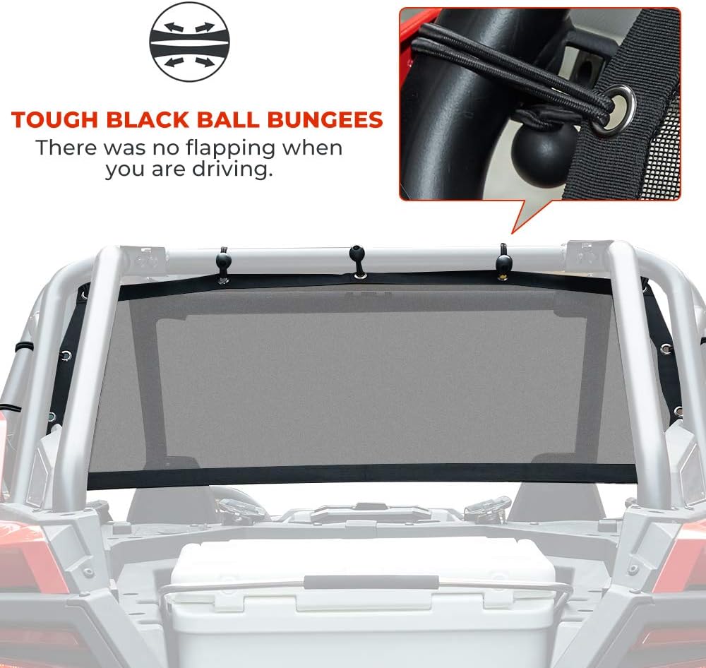 kemimoto UTV Soft Rear Window Net Mesh Sun UV Protection Compatible with 2020 2021 2022 RZR PRO XP / 4 Pack of 2