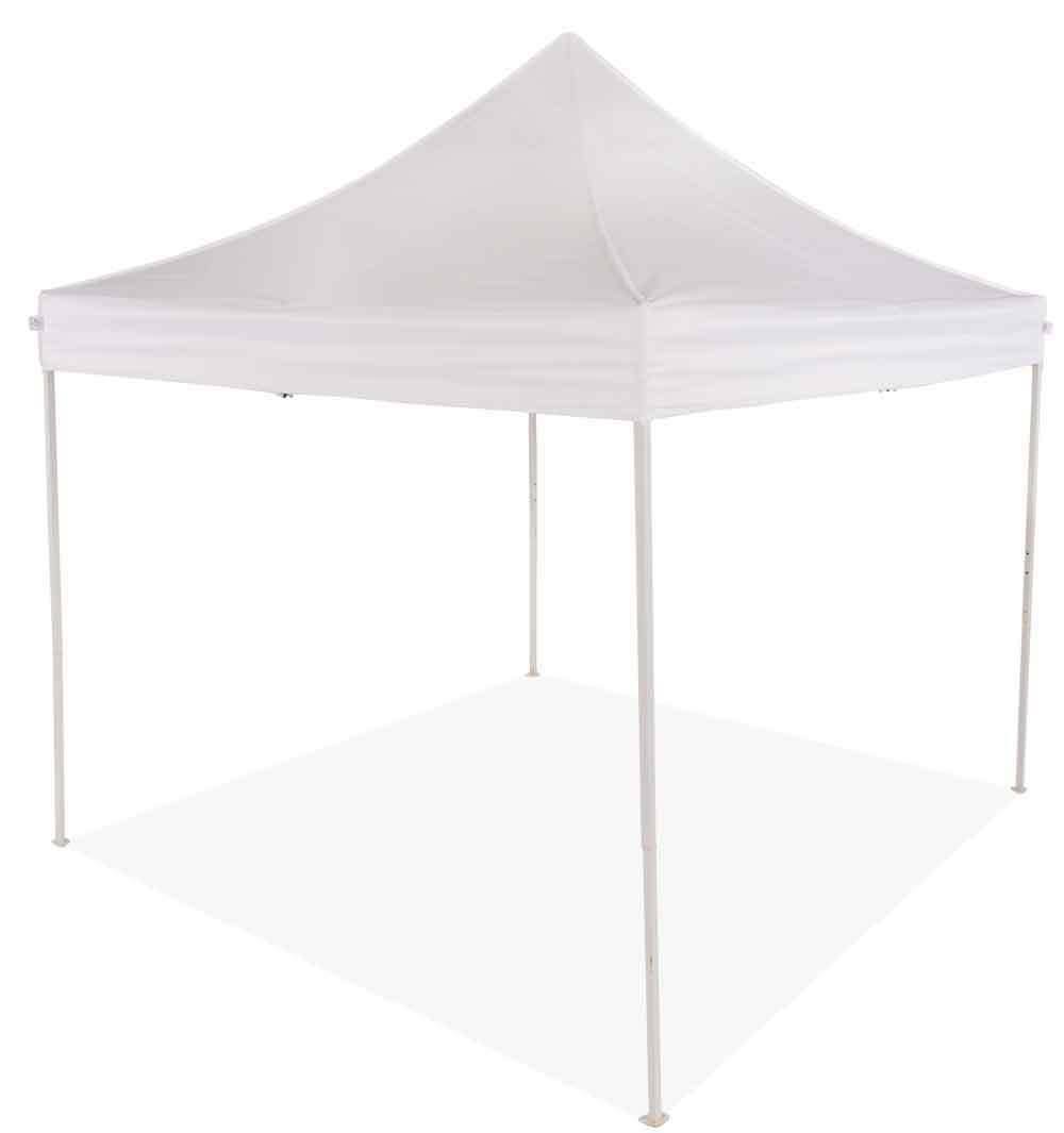 Impact Canopy 10& x 10& Canopy Tent, UV Coated, Pop Up Tent Includes Roller Bag, White