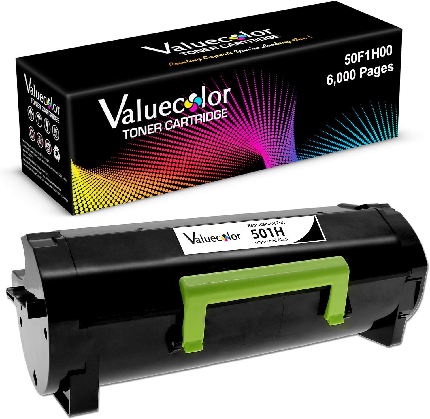 ValueColor Remanufactured Toner Cartridge Replacement for Lexmark 501H for Lexmark MS310 MS312 MS315 MS410 MS415 MS510 MS610 MX310 MX410 MX510 MX610 M1145 M3150 XM1135 XM1145 XM3150 (6,000 Pages) Pack of 2