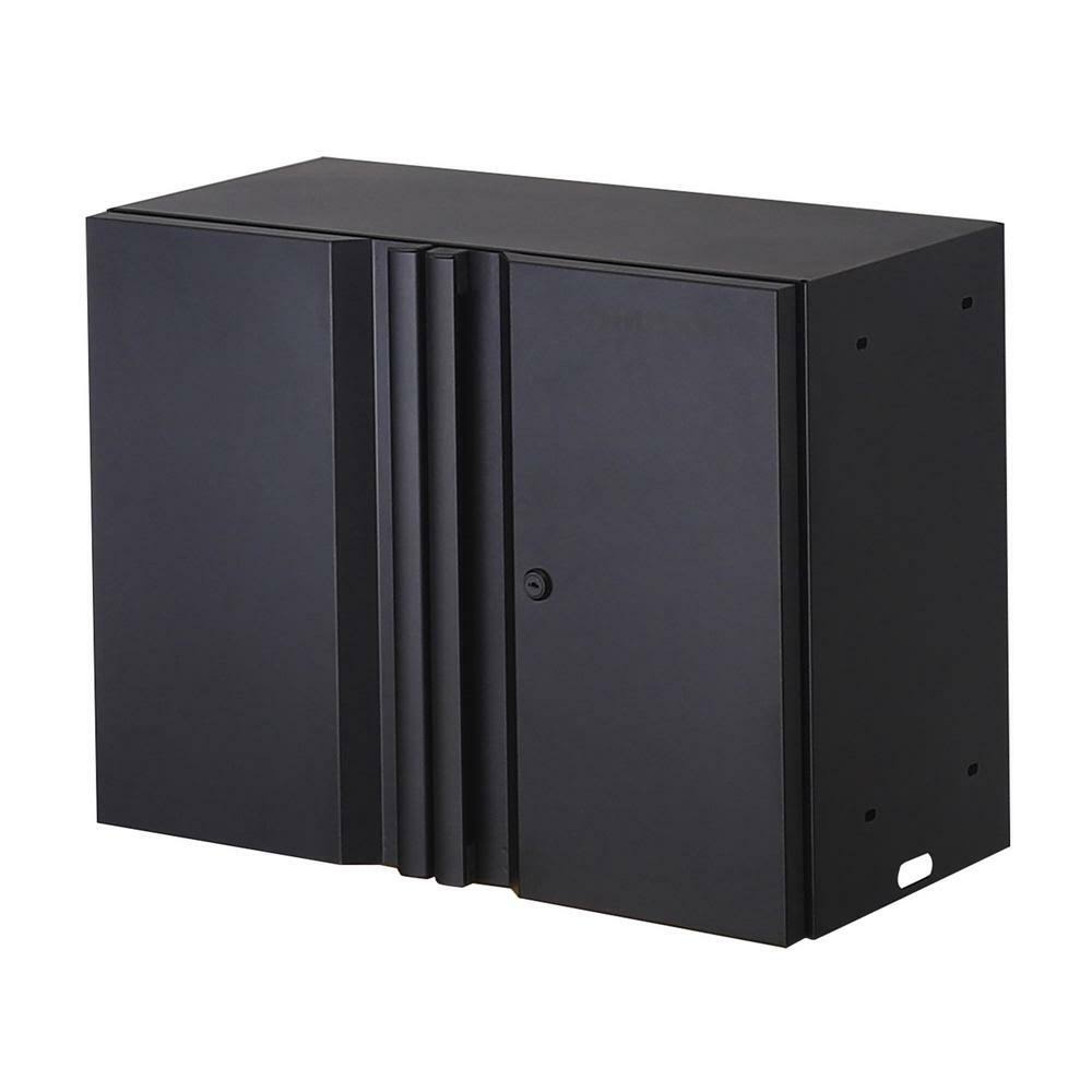 Husky Welded 24 in. W x 18 in. H x 12 in. D 24-Gauge Wall Mounted Steel Garage Cabinet in Black, Matte Black Powder Coating