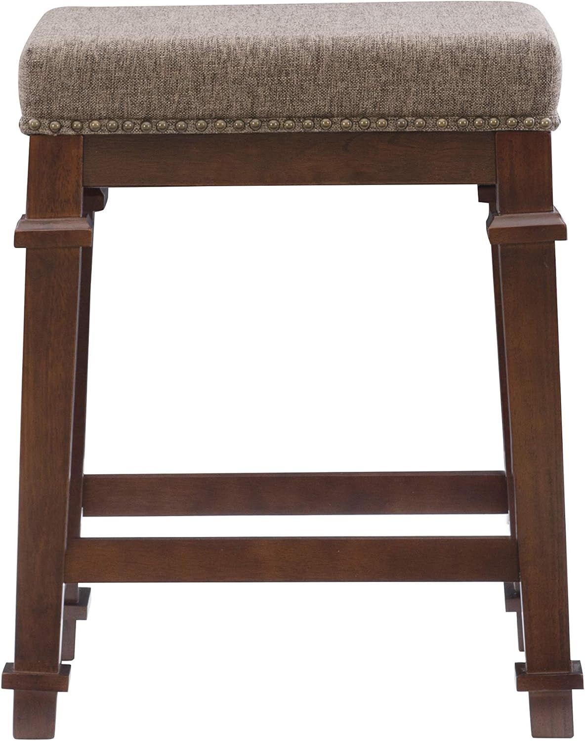 Linon Kennedy Backless Tweed, Brown Counter Stool, Pack of 2