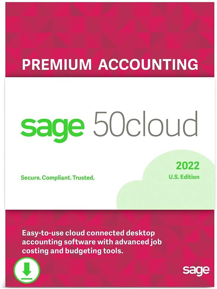 Sage 50cloud Quantum Accounting 2022 U.S. 2-User One Year Subscription Cloud Connected Accounting Software [PC Download]
