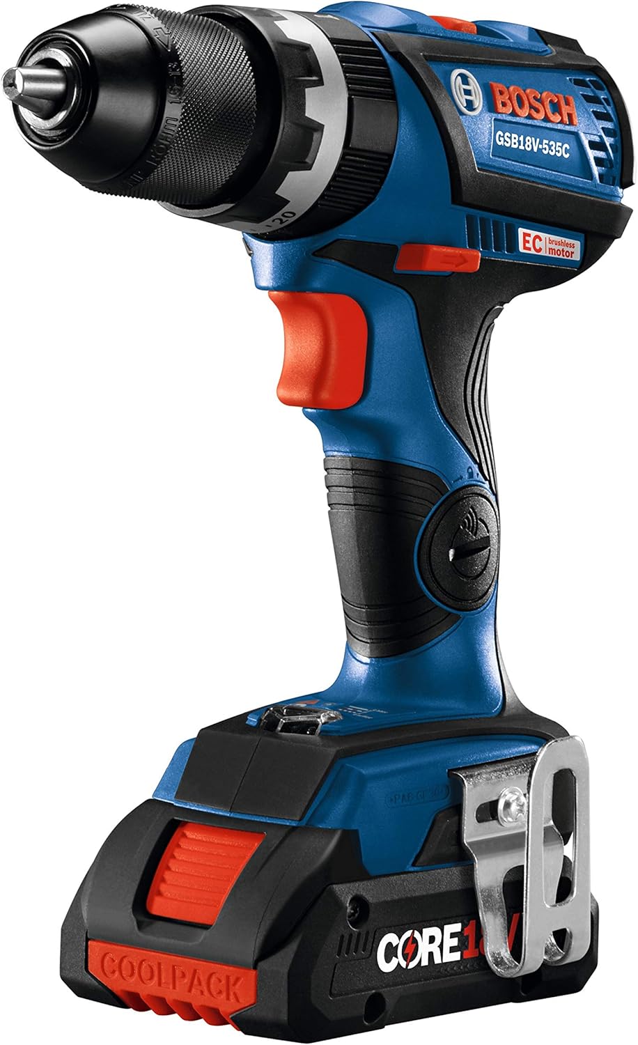 BOSCH GSB18V-535CB15 18V EC Brushless Connected-Ready Compact Tough 1/2 In. Hammer Drill/Driver with (1) CORE18V 4.0 Ah Compact Battery