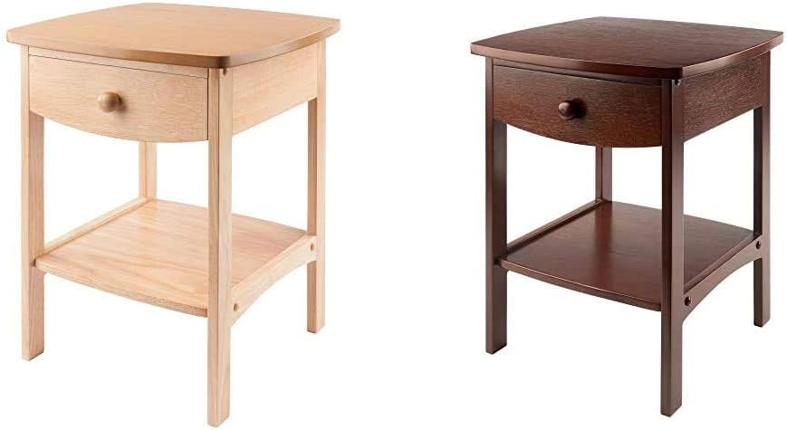 Winsome 82218 Wood Claire Accent Table, Natural 18 inches & Wood Claire Accent Table, Walnut