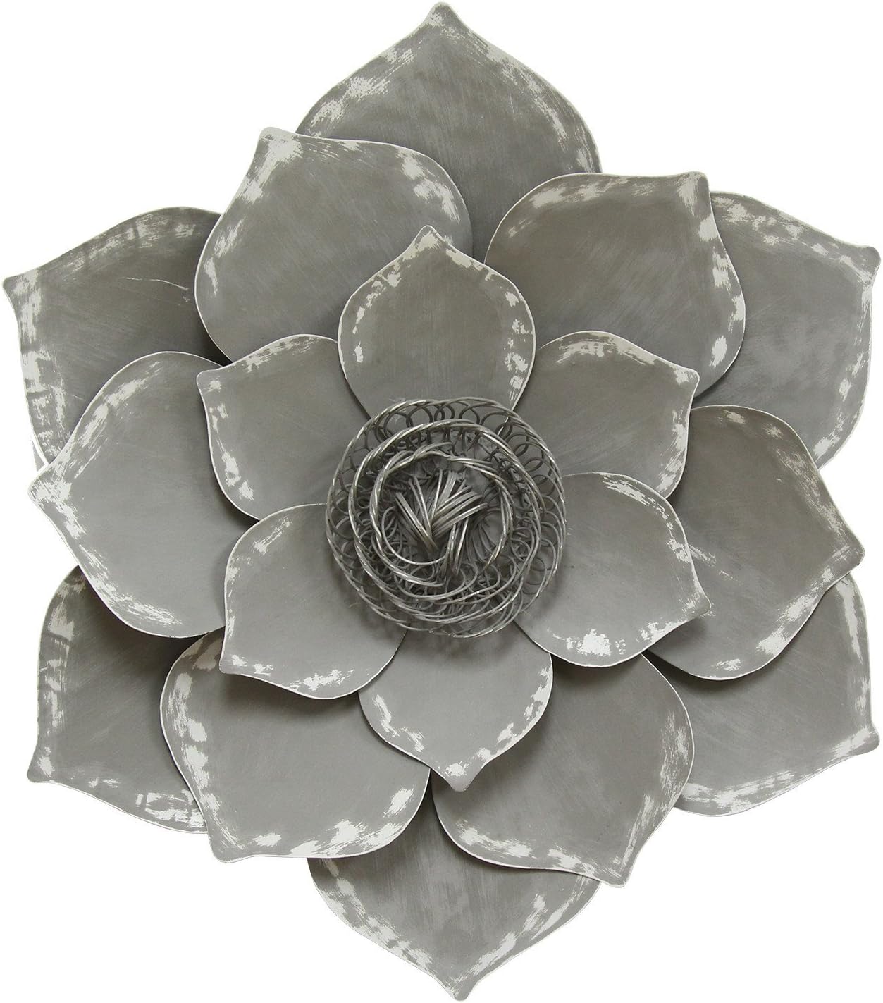 Stratton Home Decor S07656 Lotus Wall Decor, 19.69 W x 2.56 D x 19.69 H, Grey Pack of 2