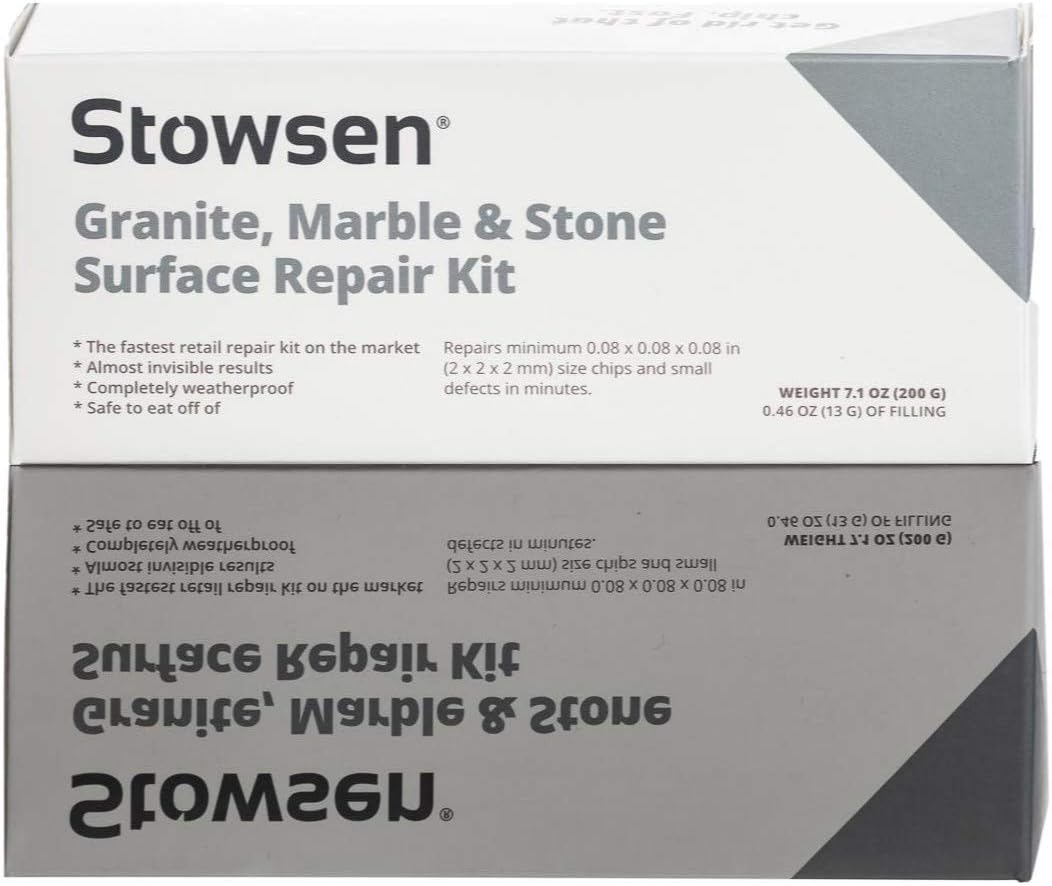 Granite, Marble & Stone Repair Kit - Fix Chips & Defects in Minutes | Restore Tiles & Countertops With Ease | For Quartz Corian Marble or Stone | Flawless Results Every Time | Repair Up to 20 Chips Pack of 2