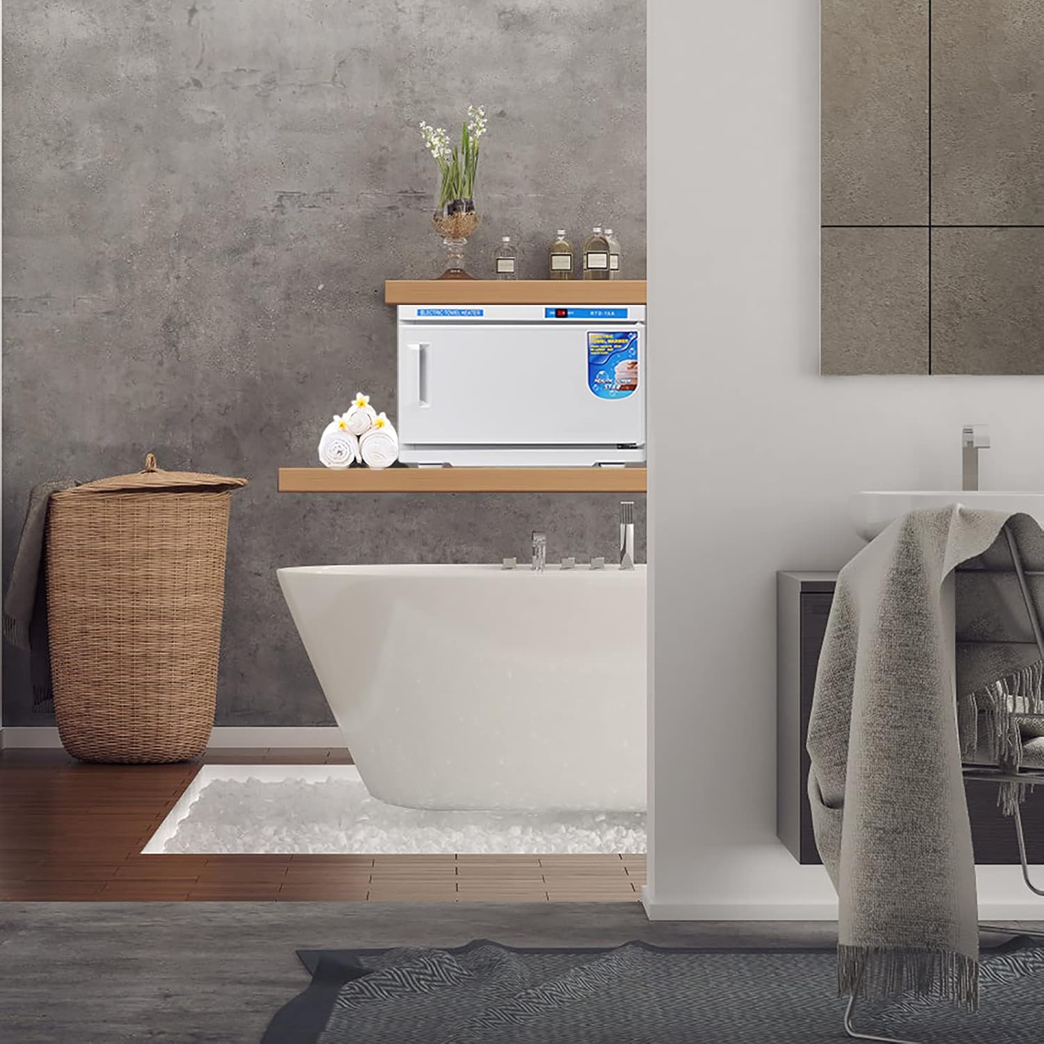 2 in 1 Hot Towel Warmer Cabinet- Wellhut 16L Professional Towel Heater, Electric Hot Towels Cabinet for Facials Aromatherapy Beauty Salon Spa Home