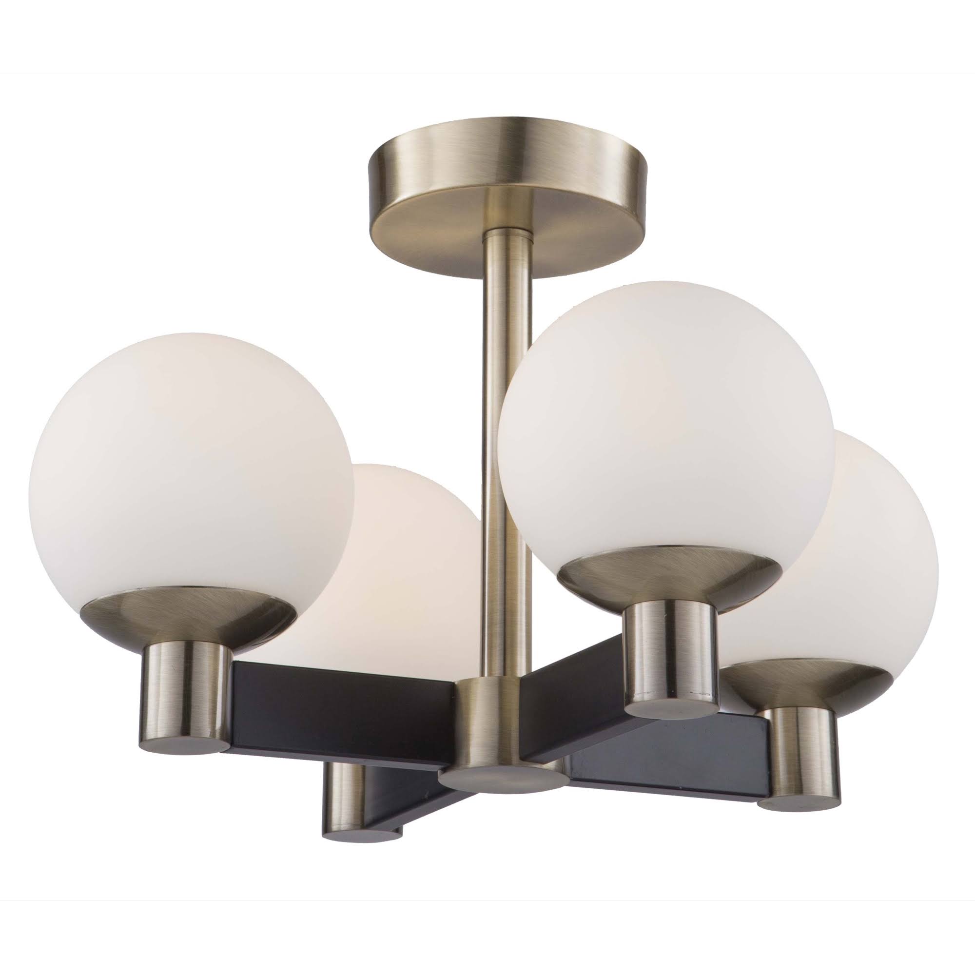Artcraft Tilbury Semi-Flush Mount - Matte Black u0026 Brass - AC7095VB