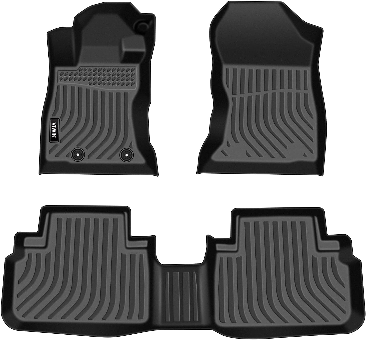 VIWIK Floor Mats Compatible for 2019-2022 Forester, Car Mats All Weather Protection Custom Full Set Floor Liners Include 1st and 2nd Row Front & Rear, Automotive Floor Mats TPE Black