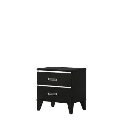 Acme Mannery Nightstand in White Finish 27393 Red Barrel Studio Color: Black