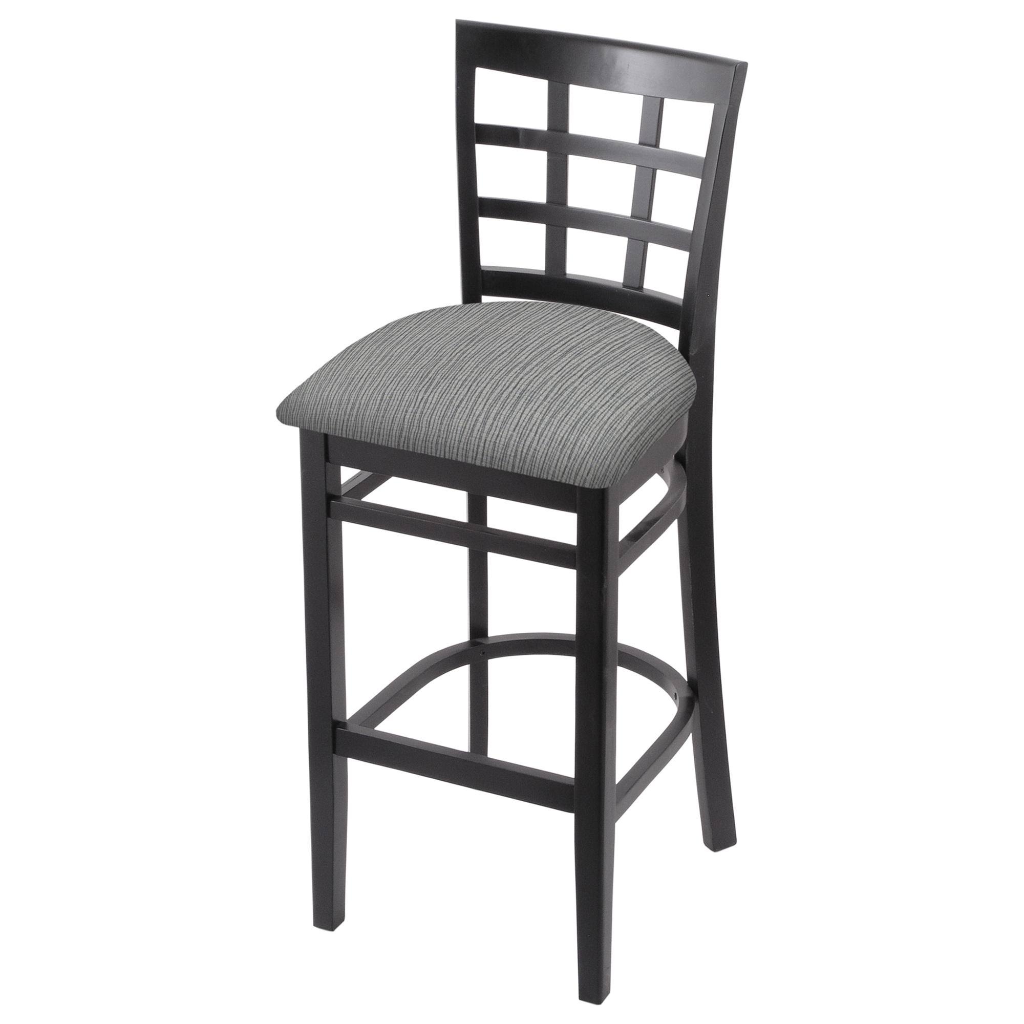 3130 30x22 Bar Stool with Black Finish and Graph Alpine Seat