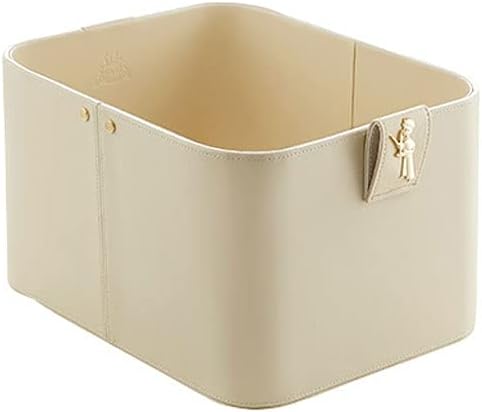 ROEWP Storage Pu Leather Storage Box, Portable Clothing & Toy Storage Box, Sundries Storage Box Automobile Stowing Tidying Box for Sedan High Capacity (Color : Green)