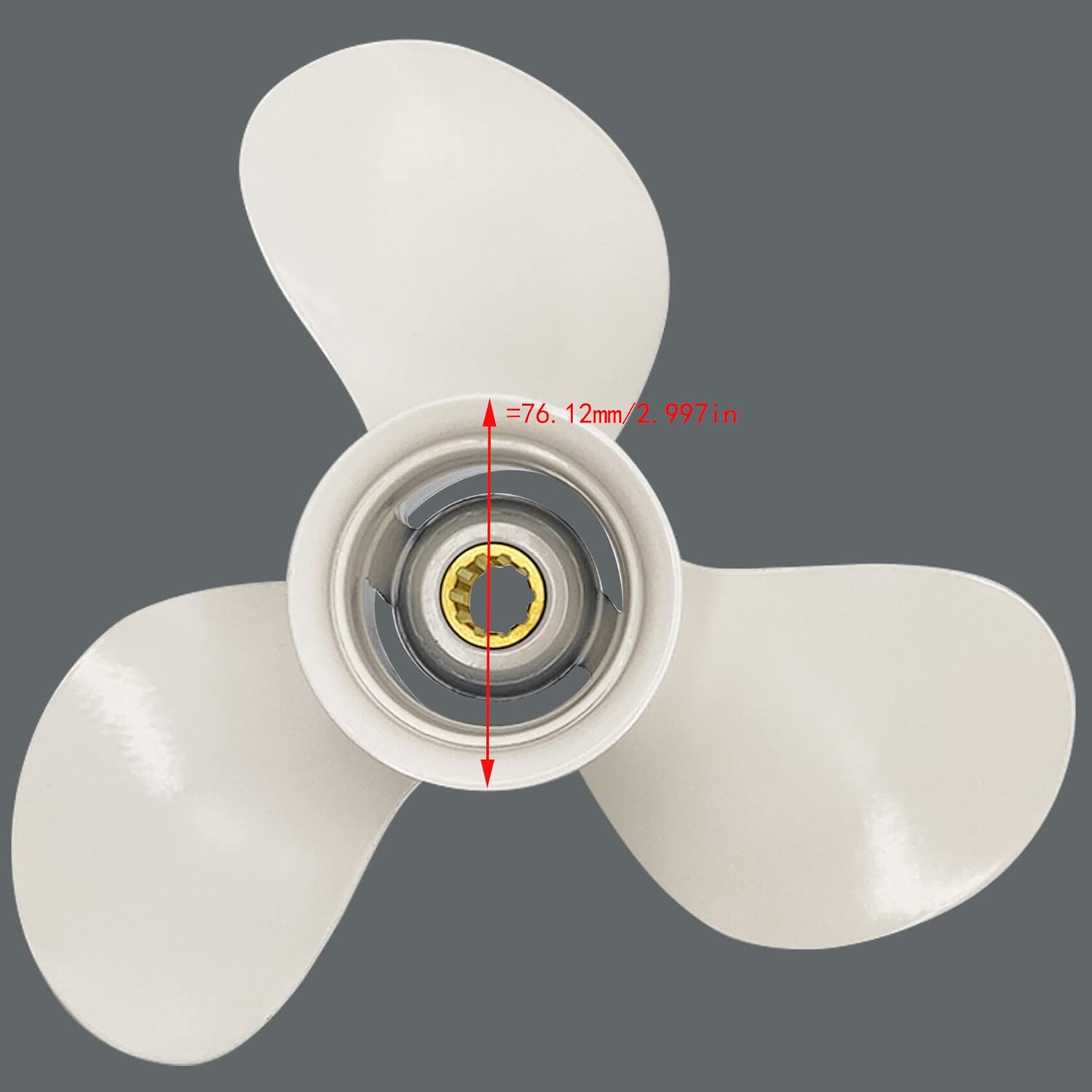 DLNIG 9 7/8x10 1/2 Boat Motor Aluminum Propeller - Compatible with Yamaha Outboard Engines C 20HP 25HP 30HP - Replaces 664-45945-01-EL 664-45945-00-00 - 10 Spline Tooth - Aluminum Outboard Propeller Pack of 2